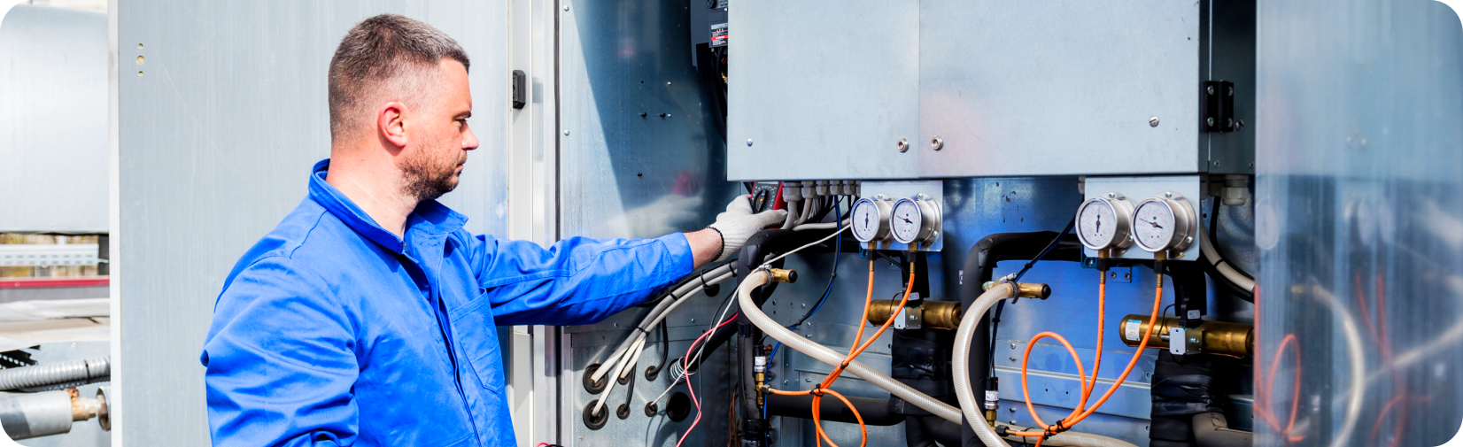 man checking the temperature sensors