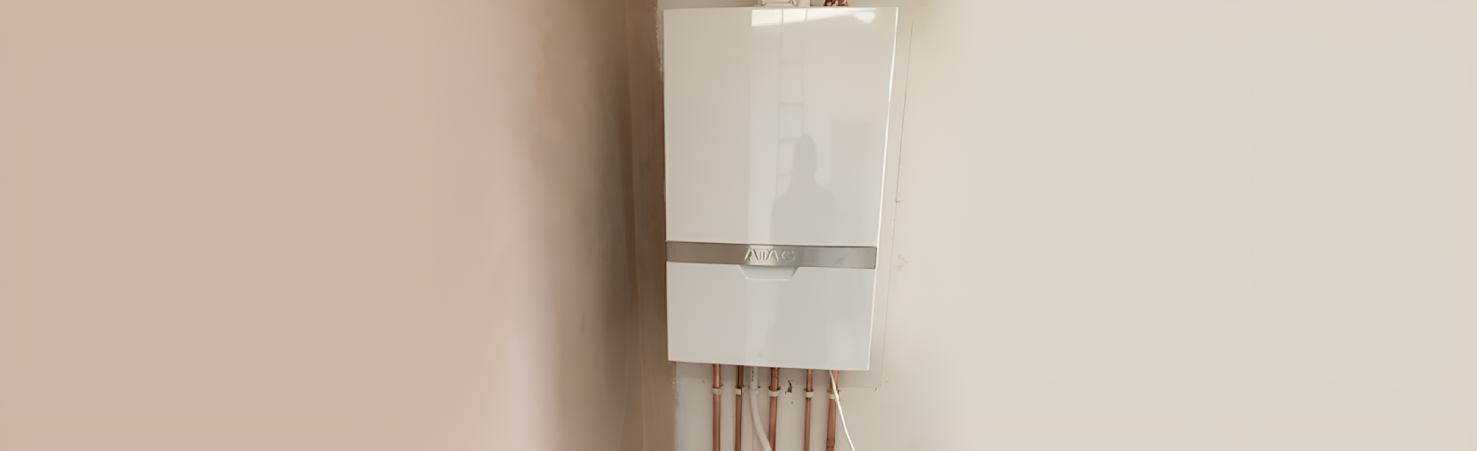 A gas boiler installed in a room